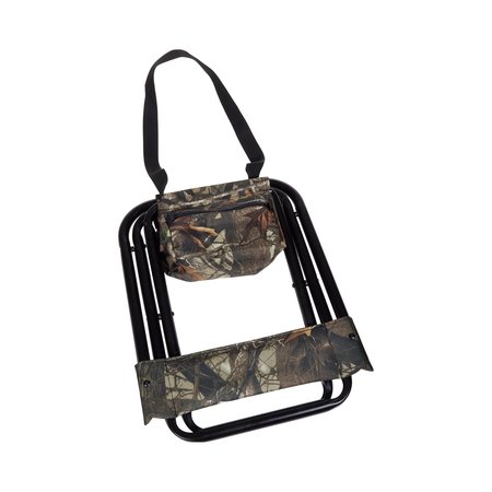 Vanish Camo Folding Hunting Stool with Back, Black & Next G2 Camo 5854